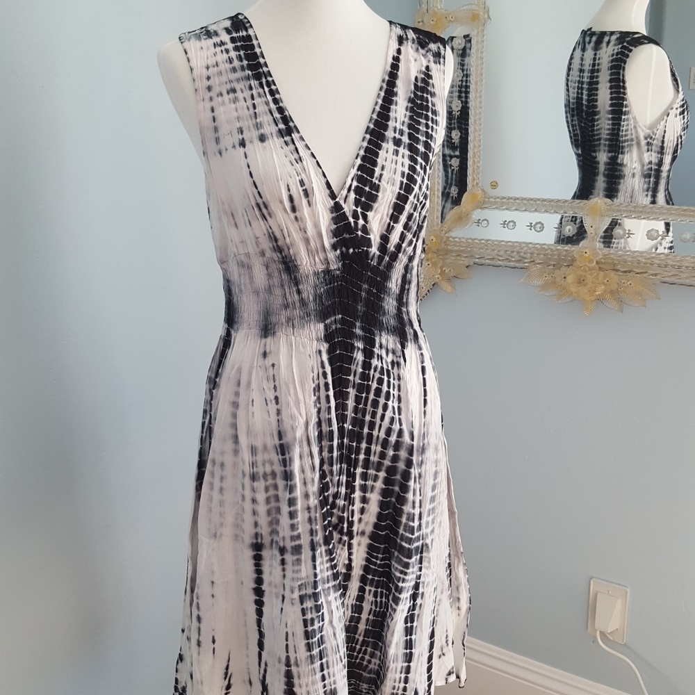 Angel Black & White Summer Midi Dress NWOT XL